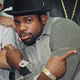 Run-DMC’s Jason Mizell, known as Jam-Master Jay, poses during an anti-drug rally at Madison Square Garden in New York in 1986.